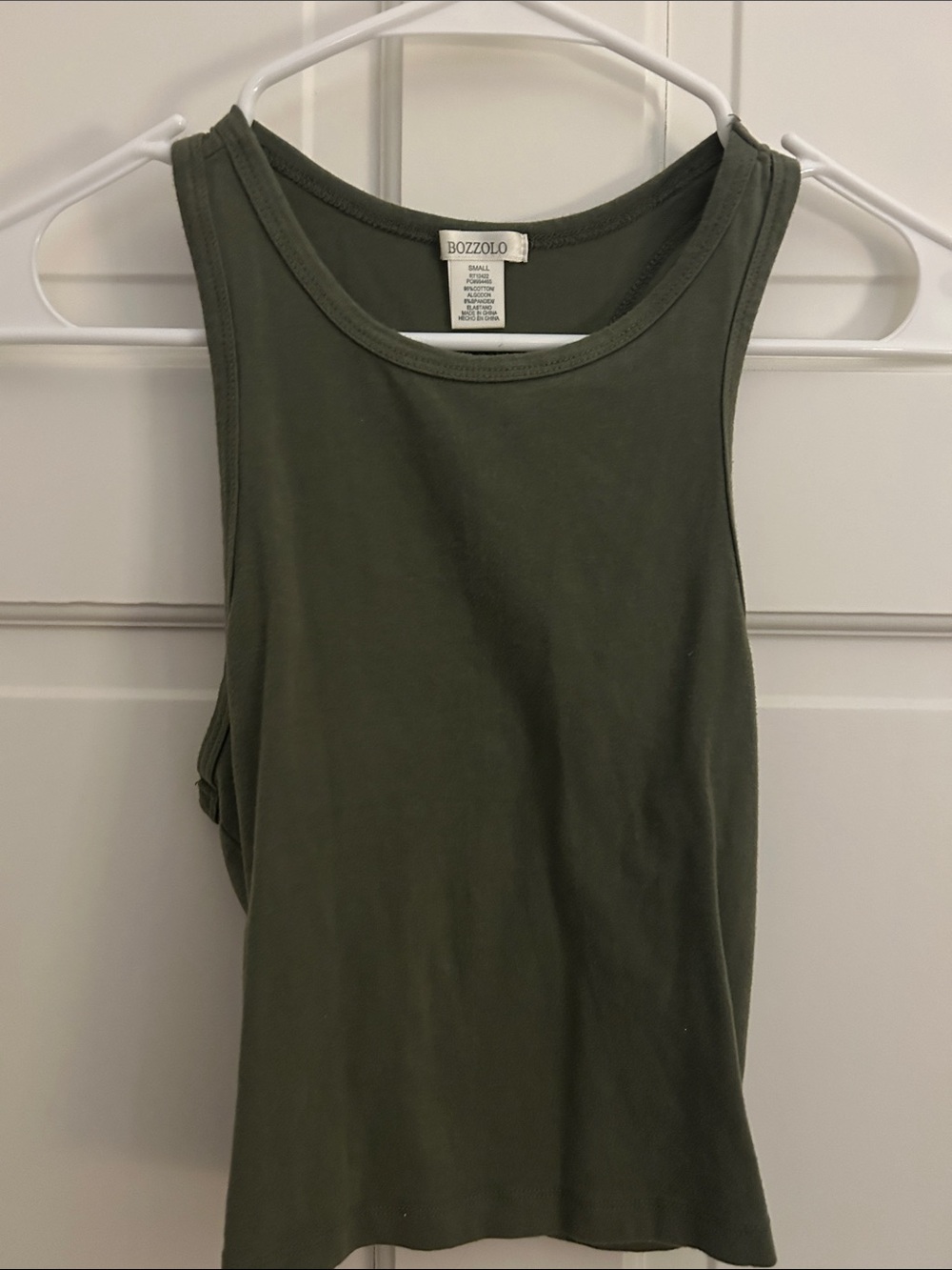 Bozzolo Olive Crewneck Sleeveless Tank